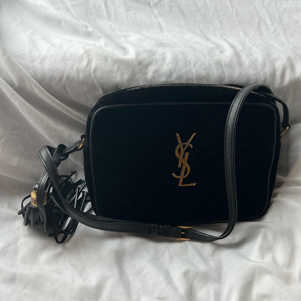 Saint Laurent Velour Camera Bag